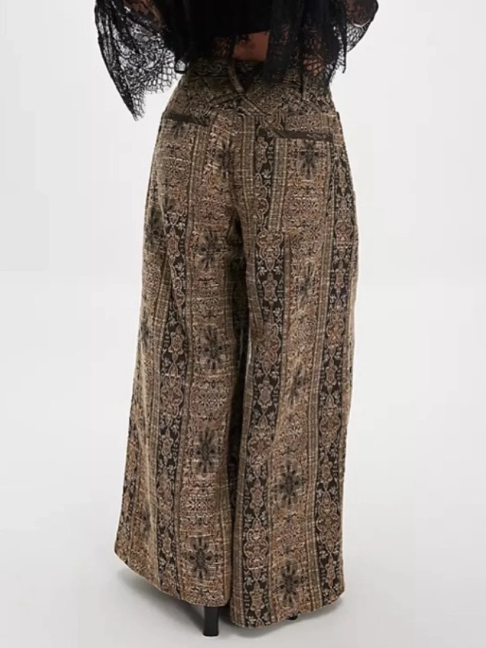 Free People Dahlia Wide Leg Pants in Original Combo | 10 NWT